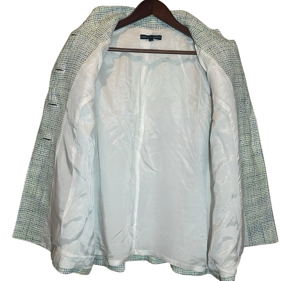 Isabella Demarco White Blue Green Women’s Lined Blazer Jacket Size 8 - Picture 5 of 9